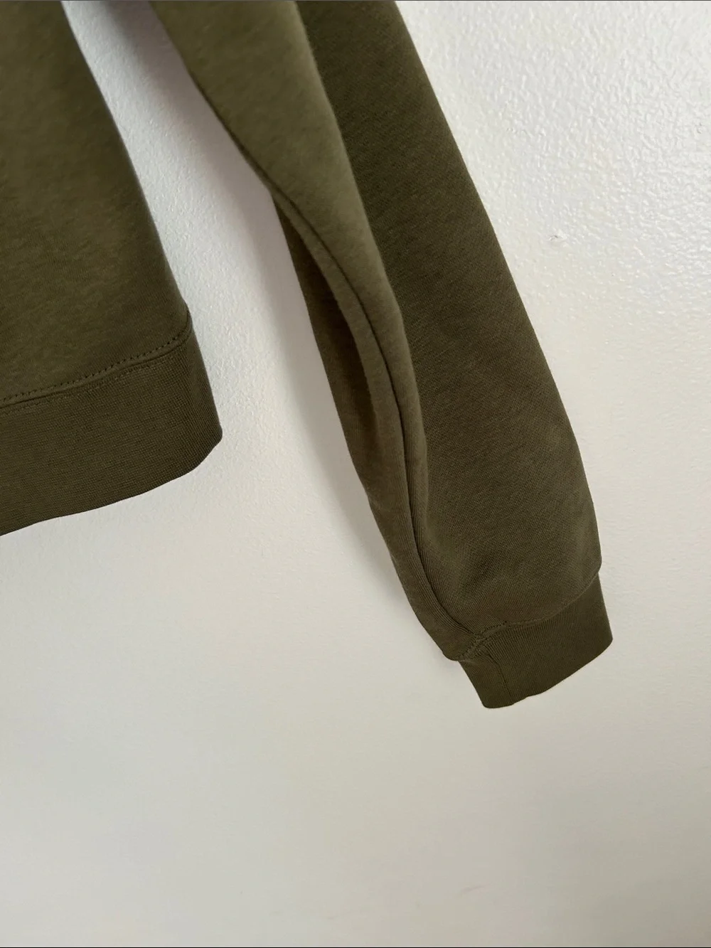 Nike Olive Green Cropped Pullover Hoodie